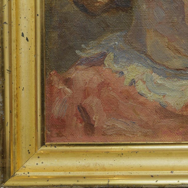 Einar Parslev (1891-1977) “Portrait of a Young Woman” oil on canvas, framed dimensions 25 x 22 cm