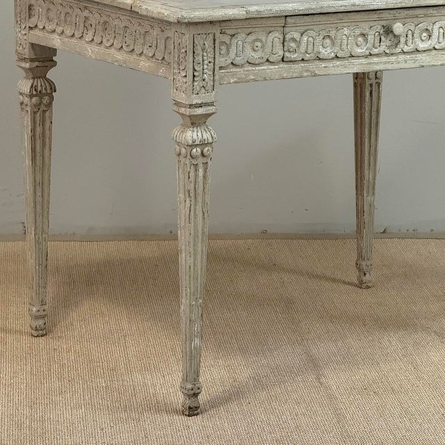 Wood 18th Century Swedish Painted Center Table ~ Writing Desk For Sale - Image 7 of 18