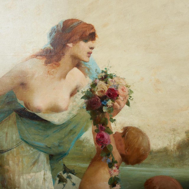 Oil on canvas, painting by georges picard, spring, early 20th century, art nouveau period. Painting, oil on canvas by...