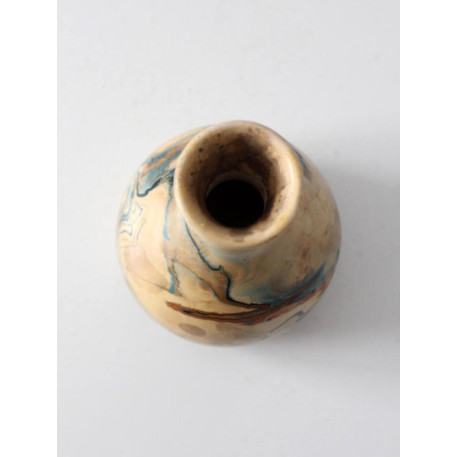 1960s Vintage Nemadji Pottery Marbled Vase For Sale - Image 5 of 12