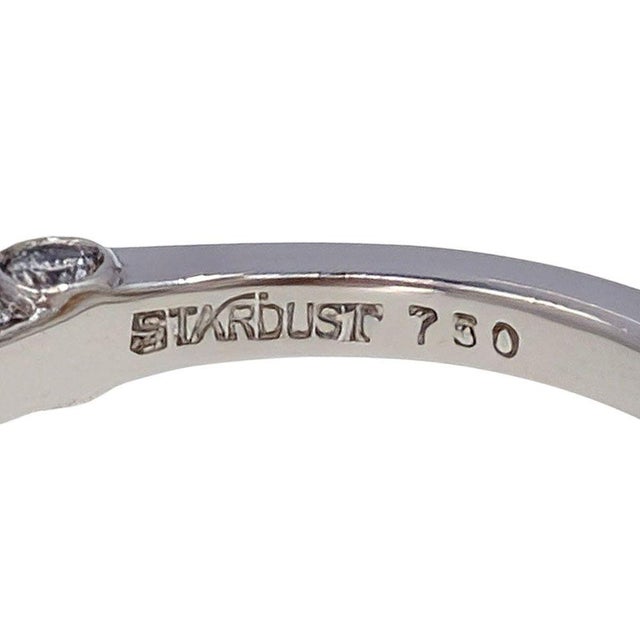 Metal Stardust 18kw Halo Engagement Ring With Cz Center, Size 7 For Sale - Image 7 of 8