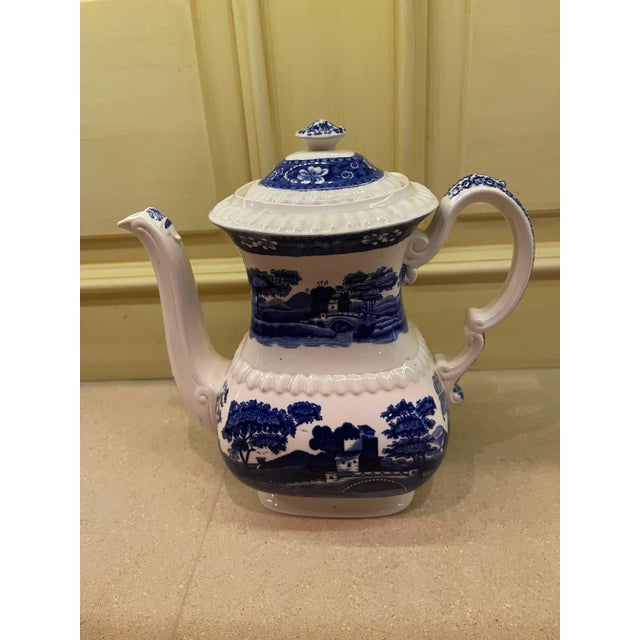 Navy Blue 1950s Spode’s Tower Coffee Pot For Sale - Image 8 of 8