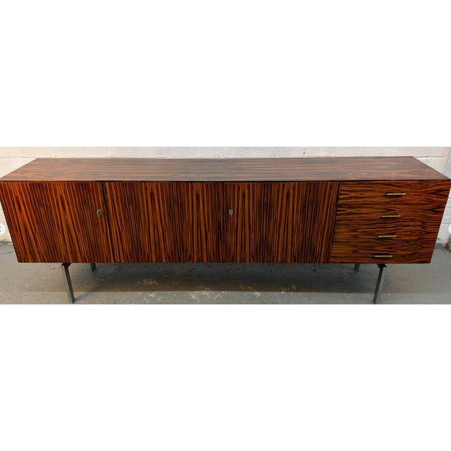 Mid-Century Modern Vintage Mid-Century Modern Gabonese Ebony and Metal Sideboard For Sale - Image 3 of 17