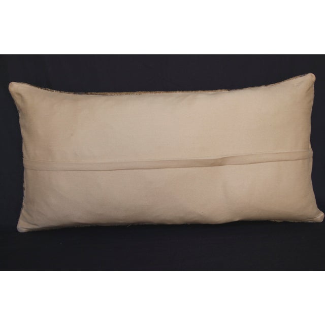 Turkish Handwoven Rug Lumbar Pillow Cover -16'' X 32'' For Sale - Image 10 of 11