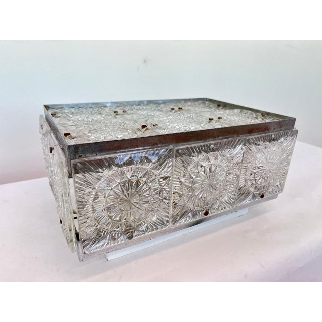 Glass Flush Mount attributed to Kamenicky Senov, Czechoslovakia, 1970s For Sale - Image 9 of 16