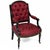 Late 19th Century Late 19th Century Victorian or Louis Philippe French Black and Red Gilt Bronze Armchair Upholstered in Red Silk Attributed to Louis Marcotte For Sale - Image 5 of 9