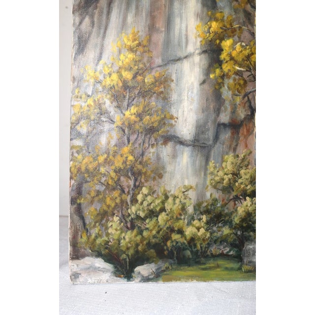Realism Vintage Original J Bierbaum Oil Painting Landscape Rock Mountain Realism Canvas For Sale - Image 3 of 12