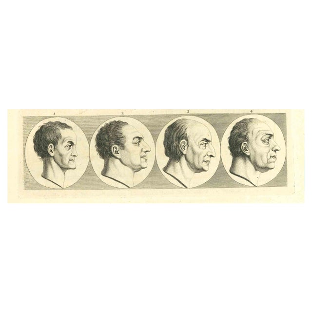 Thomas Holloway, Physiognomy: Profiles of Men, Original Etching, 1810 For Sale