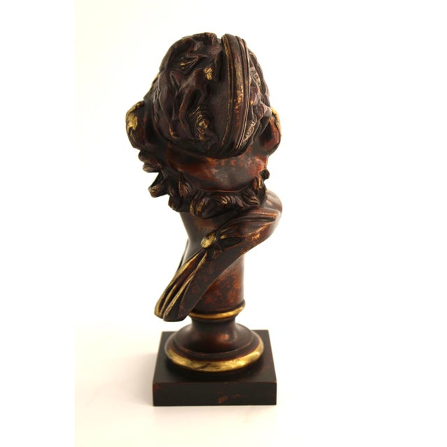 Mediterranean Antique Heavy Bronze Bust Sculpture of Greek Warrior Ajax, Signed, 1908 For Sale - Image 3 of 9