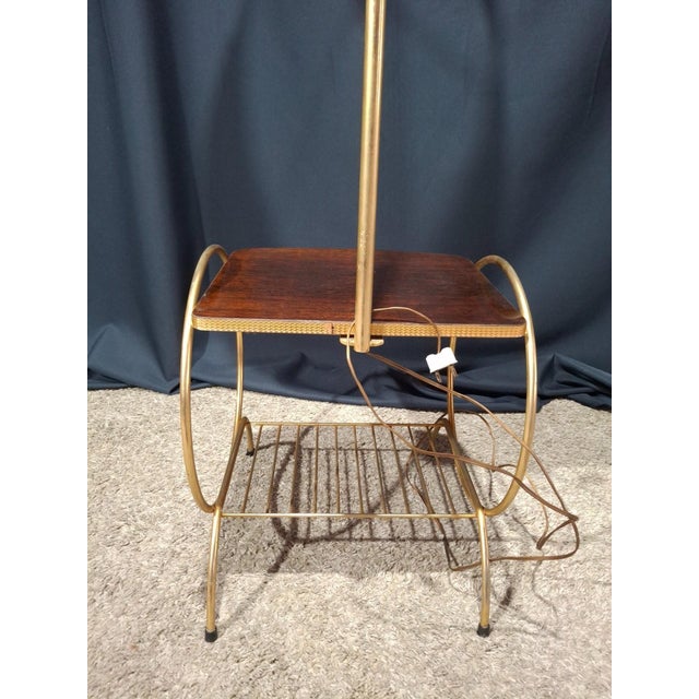 Gold Floor Lamp with Reading Light, 1950s For Sale - Image 8 of 10
