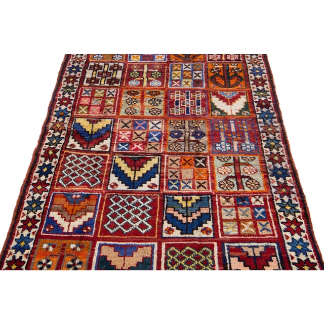 Persian 1960s Vintage Persian Heriz Handmade Multi-Color All-Over Wool Rug For Sale - Image 3 of 8