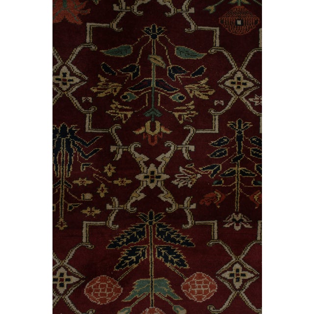 Rug & Kilim’s Agra Style Rug in Red and Green With Trellis Floral Patterns For Sale In New York - Image 6 of 7