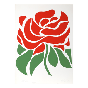 Green Wired Rose, 1979 Signed Screenprint by Nadine Prado