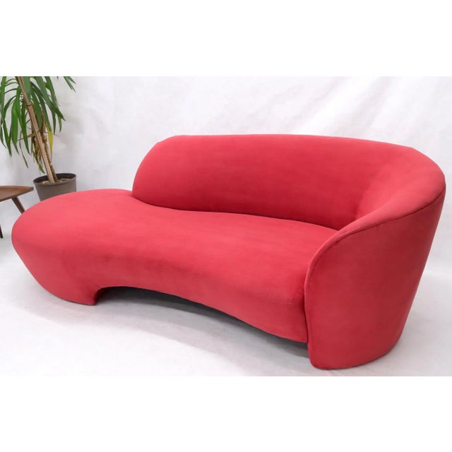 Textile Red Suede Weiman Preview Chaise Lounges Sofa For Sale - Image 7 of 13
