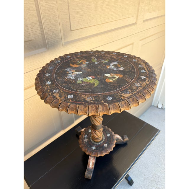 Early 20th Century Early 20th Century Chinoiserie Painted Drinks Table With Hand-Painted Figures For Sale - Image 5 of 11