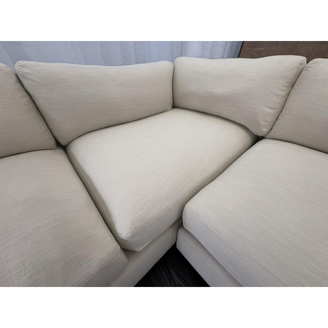 Rh Maxwell Left-Arm L-Sectional | Classic | Down | Perennials® Performance Textured Linen Weave – Dune For Sale - Image 13 of 18
