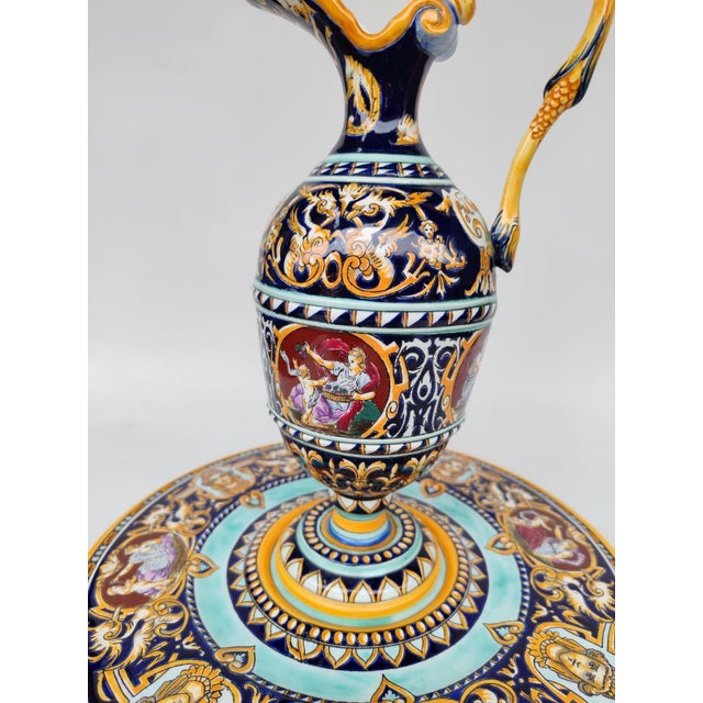 Earthenware Ewer and Basin from Gien, 1970s, Set of 2 For Sale - Image 6 of 11