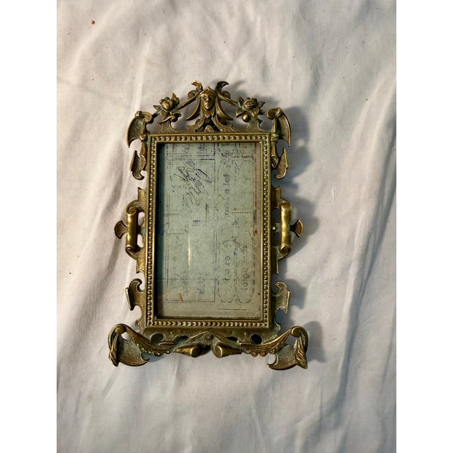 Art Nouveau French, Antique, Art Nouveau Brass Frame For Sale - Image 3 of 8