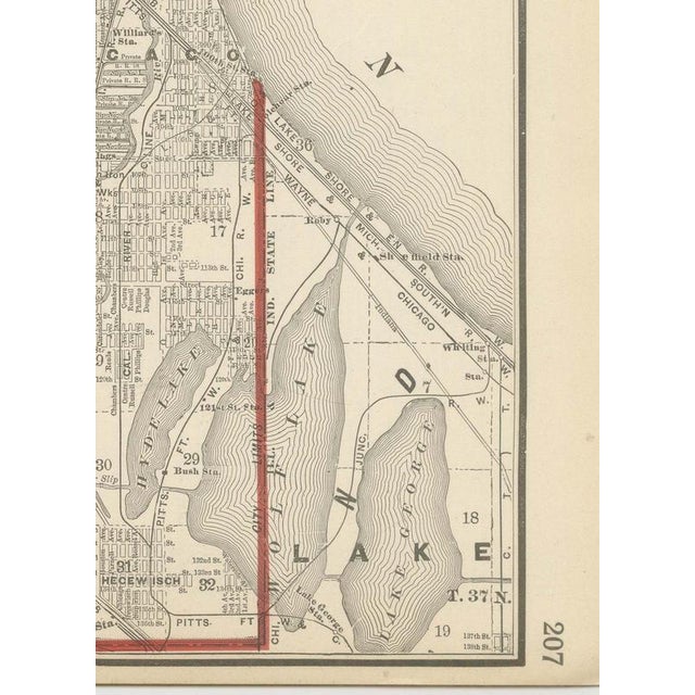Antique Street Map of Chicago with Loop and Lakefront by Ran McNally, 1899 For Sale - Image 9 of 12