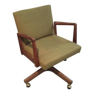 1960s Vintage Jens Risom Swivel Office Chair For Sale