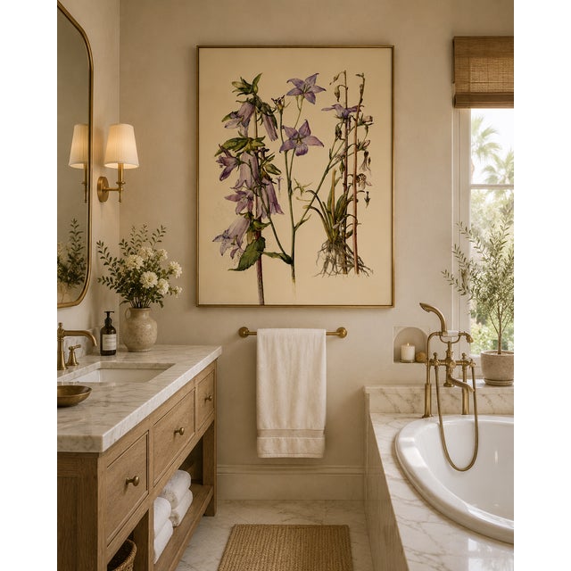 Bell Flowers Plate 1, Vintage Botanical Art Print Reproduction, 32" X 48" For Sale - Image 9 of 12