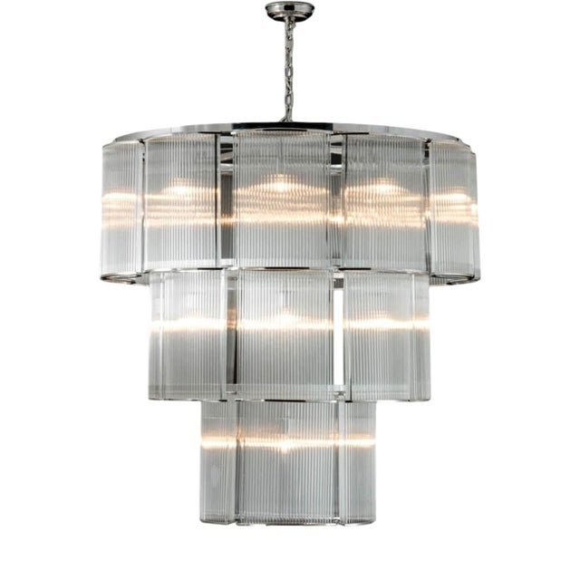 Collection Nettuno Chandelier in Metal and Glass by Jago For Sale