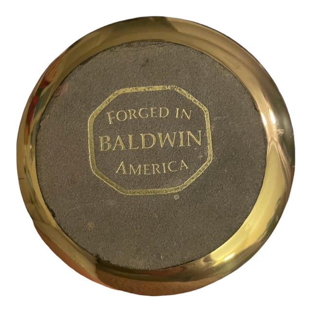 Vintage Baldwin Brass candlestick, 5" tall. In excellent vintage pre-owned condition, but some slight wax residue from...