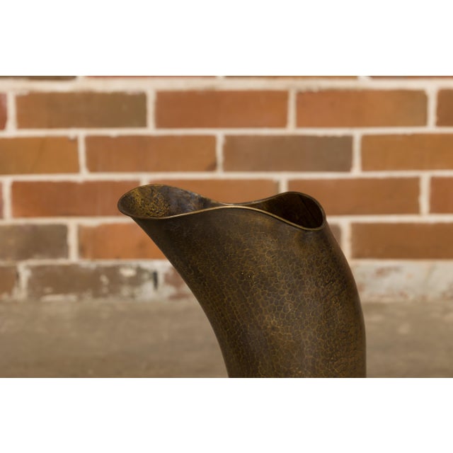 English 1920s Hand-Hammered Copper and Brass Musketeer Boot Umbrella Stand For Sale - Image 12 of 12