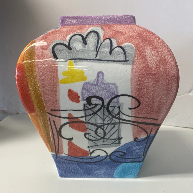 1980s Signed, Italian CC Al Ceramic Vase for Frank McIntosh Italy For Sale - Image 13 of 13