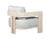 Paradiso Outdoor Solid Teak Wood Chair Natural Look - Light Grey Fabric For Sale - Image 4 of 9