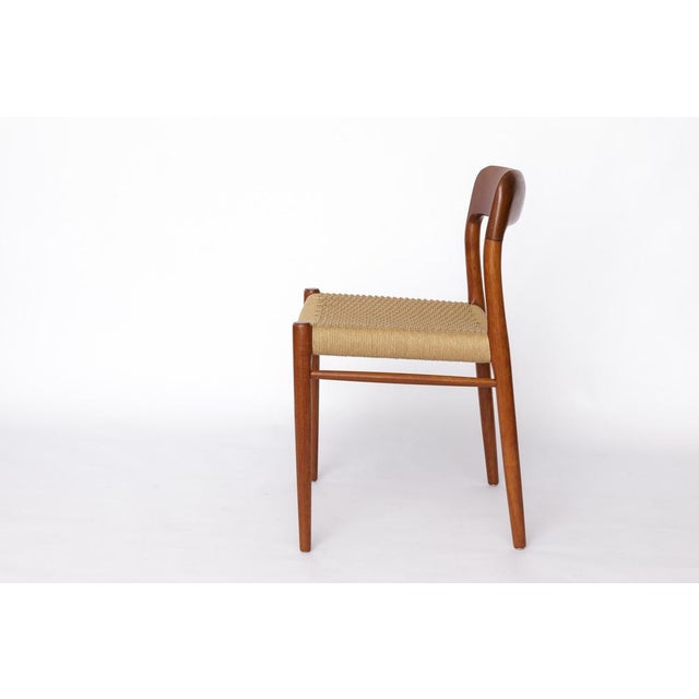 1960s Mid-Century Danish Model 75 Chair with Papercord Seat by Niels Otto (N. O.) Møller for J. L. Møllers, 1950s For Sale - Image 5 of 8
