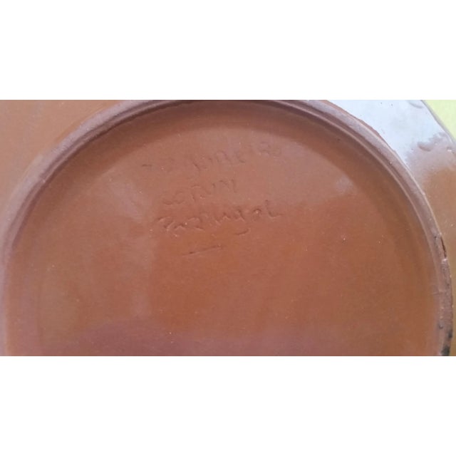Mid 20th Century Mid 20th Century Vintage Portugal Folk Art Redware Plate For Sale - Image 5 of 6
