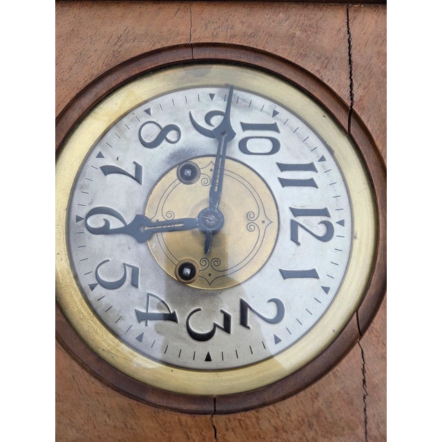 Antique Franzl Junghahnel Leipzig Germany Wall Clock Chimes For Sale - Image 14 of 18