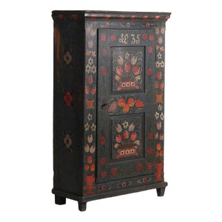 Antique Painted Wardrobe in Pine, Central Europe, 1835 For Sale