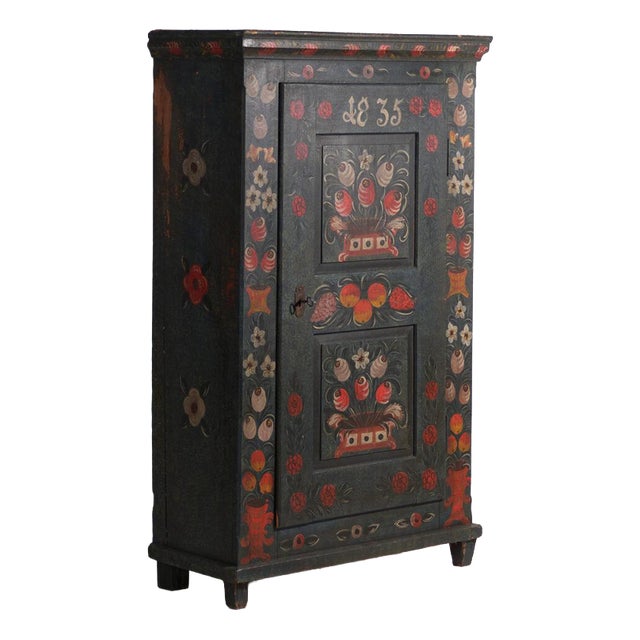 Antique Painted Wardrobe in Pine, Central Europe, 1835 For Sale