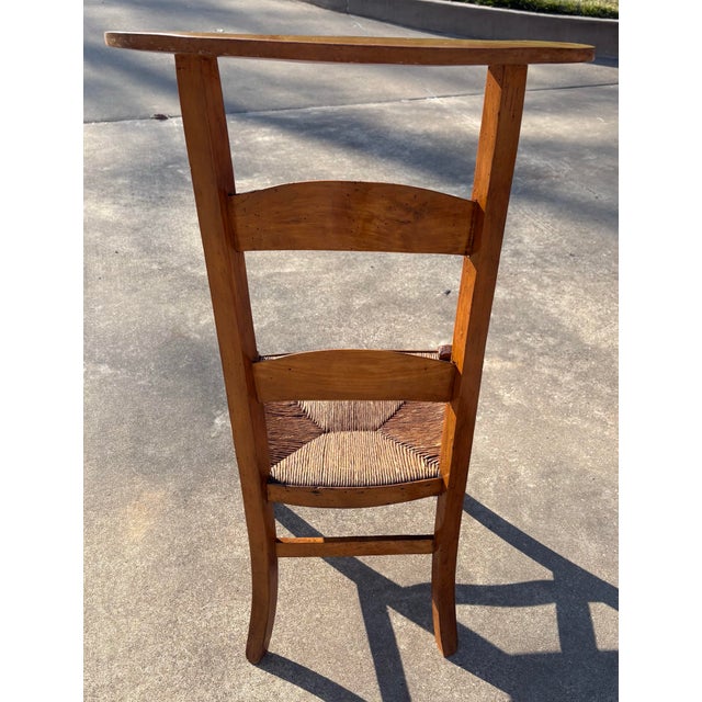 Wood Antique Prie-Dieu (Prayer Chair) With Rush Seat For Sale - Image 7 of 8