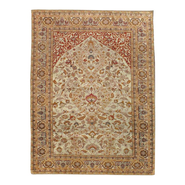 Galerie Shabab Collection Early 20th Century Turkish Silk Kayseri Rug For Sale