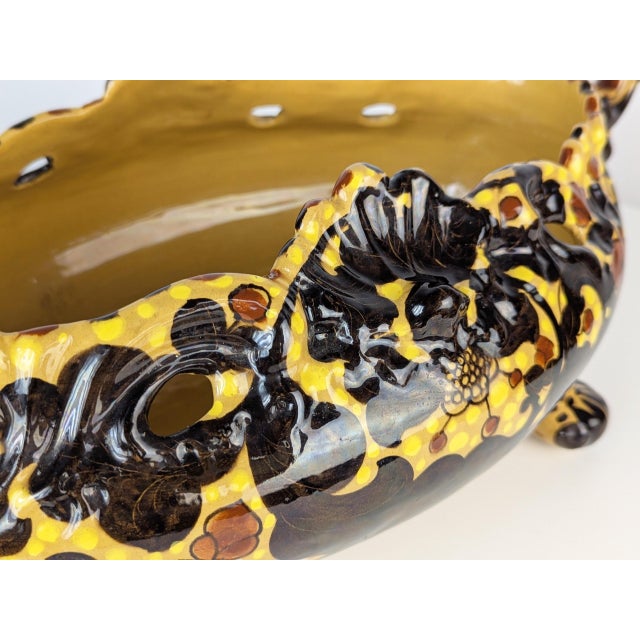 1920s Large Italian Art Deco Ceramic Centerpiece by MGA Albisola, 1920s For Sale - Image 5 of 12
