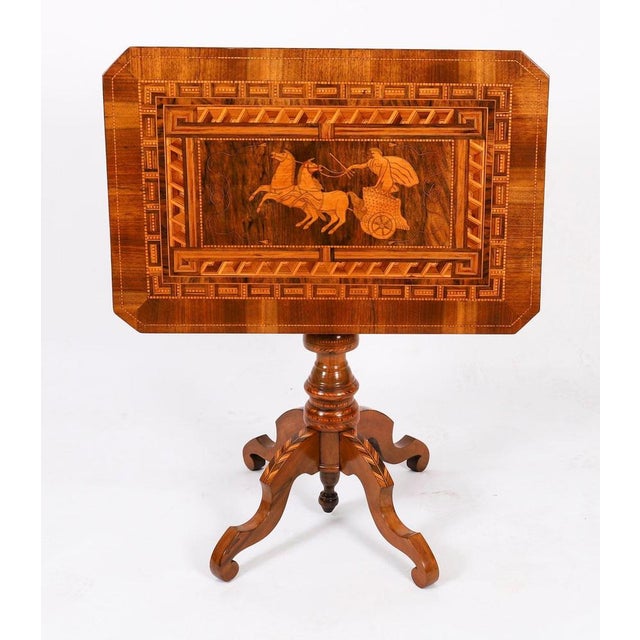 Antique Italian Marquetry and Parquetry Occasional Table from Sorrento, 1800s For Sale - Image 11 of 14