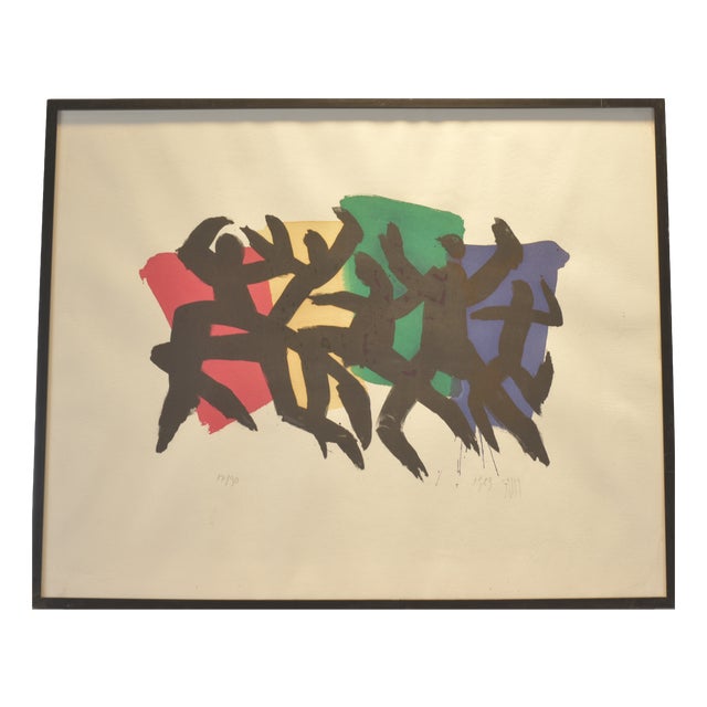 Figuren, Illegible Signature, 1989, Lithograph, 17/90, Framed For Sale