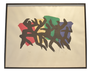 Figuren, Illegible Signature, 1989, Lithograph, 17/90, Framed