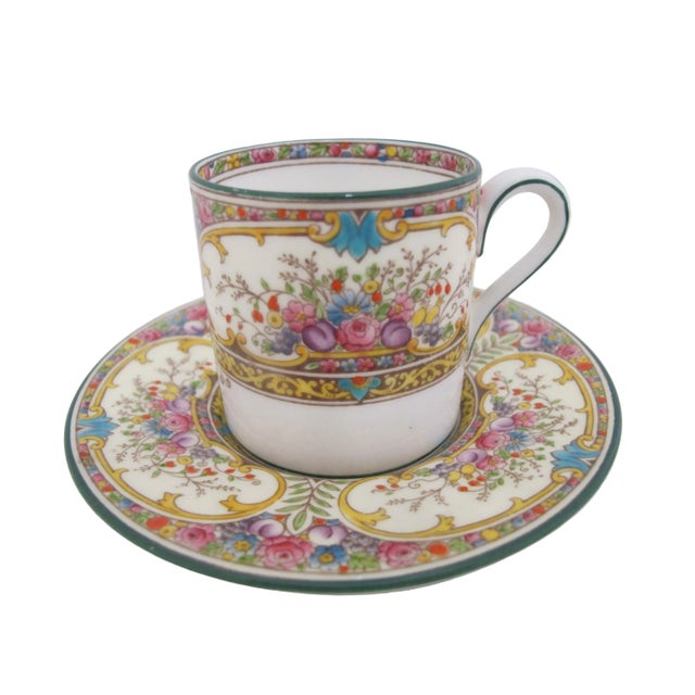 Ceramic Wedgwood Colorful Floral St Austell China Demitasse Coffee Cup & Saucer Set For Sale - Image 7 of 17