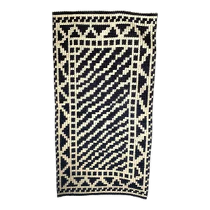 1980s Black and Beige Textile Wall Hanging Titled Zebra Stripe by Artist Karen Gutowski