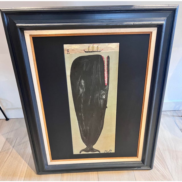 2020s Steve Camps Whale Vintage Framed Print For Sale - Image 5 of 9