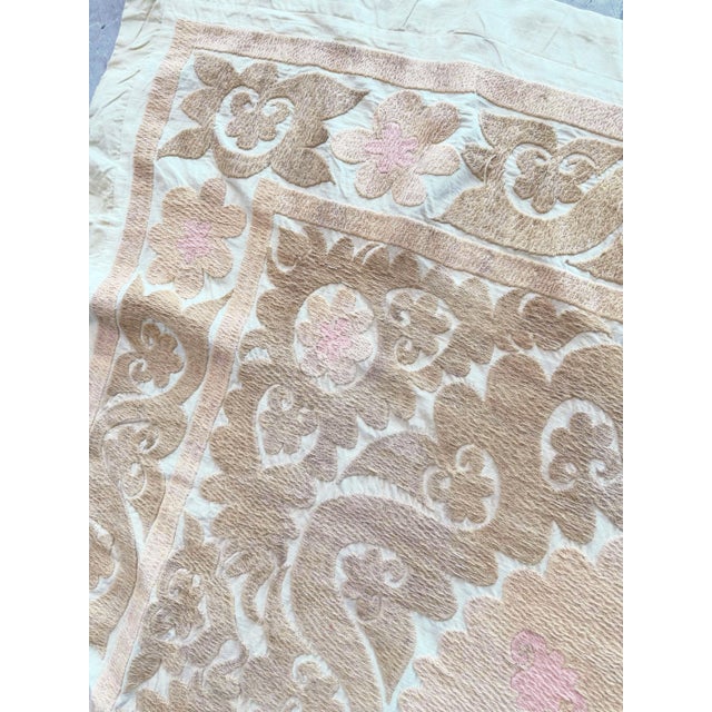 1960s Vintage Suzani Tablecloth From Bukhara, 4'4'' X 5' For Sale - Image 5 of 9