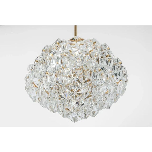 Brass and Crystal Glass Chandelier attributed to Kinkeldey, Germany, 1970s For Sale - Image 10 of 13