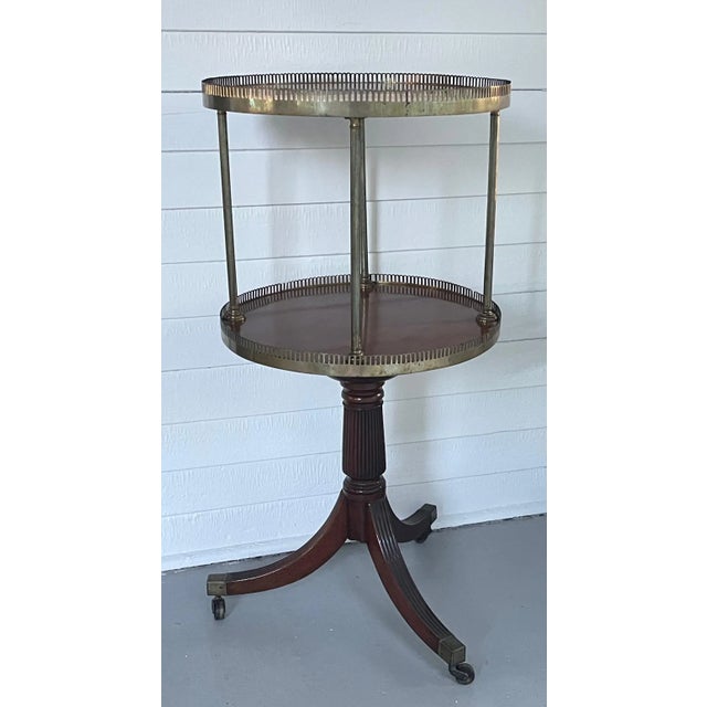 Antique Early 19th Century English Regency Mahogany Revolving Dumb Waiter Side Table For Sale - Image 9 of 13