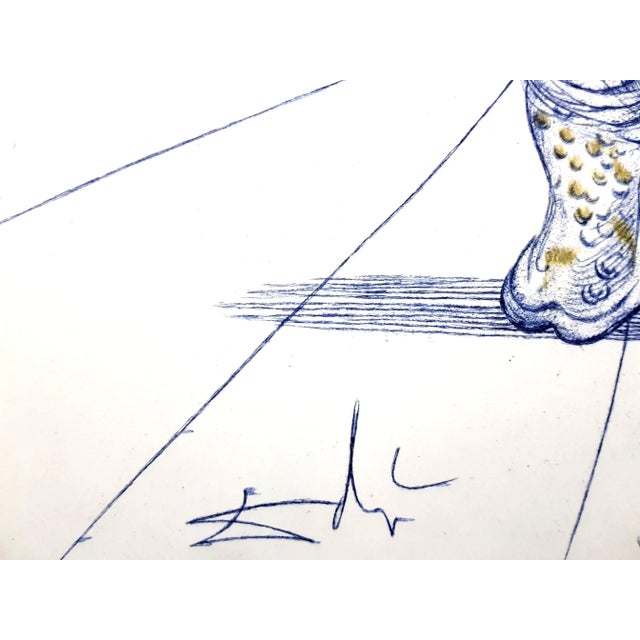 Salvador Dali - Girl on Rhinoceros Horn - Original Etching 1967 For Sale - Image 4 of 5