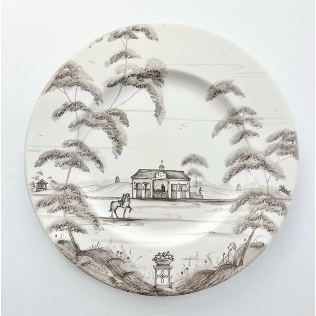 Contemporary Juliska “Country Estate, Flint (Gray)” 4 Stoneware Dessert or Pie Plates For Sale - Image 3 of 4