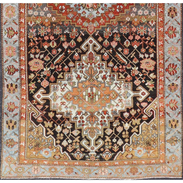 Antique Persian Tribal Design Bakhtiari Rug in Multi Colors by Keivan Woven Arts For Sale - Image 4 of 14